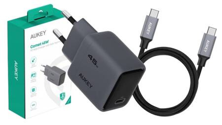 Ładowarka sieciowa AUKEY PA-C2 45W PD GaN USB-C + KABEL GRATIS
