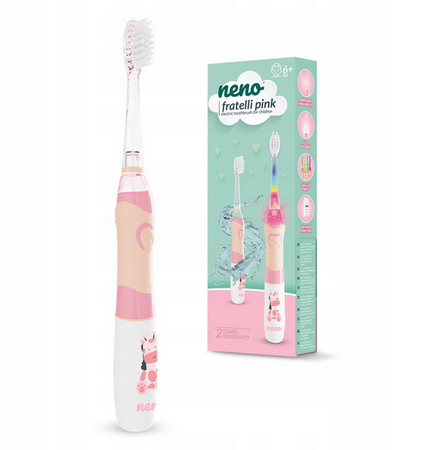 Elektryczna szczoteczka Neno Fratelli ŚWIECĄCA dzieci +6 PINK