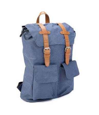 Plecak miejski z paskami niebieski