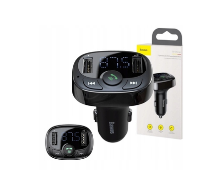 BASEUS TRANSMITER ŁADOWARKA 2xUSB FM BLUETOOTH CZYTNIK KART MICRO SD MP3
