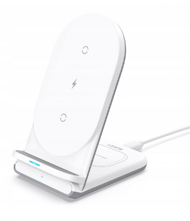 Stacja ładująca Aukey LC-A2 10W 2w1 USB-C Biała