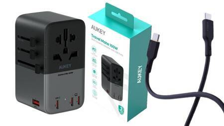 Ładowarka turystyczna AUKEY PA-TA09A GaN 100W USB + KABEL GRATIS