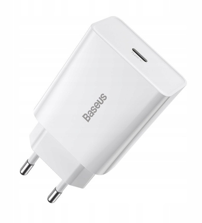 BASEUS SZYBKA ŁADOWARKA SIECIOWA MOCNA ZASILACZ USB-C TYPE-C QC 3.0 PD 20W