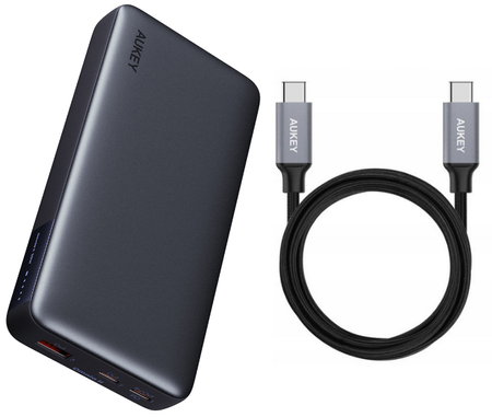 AUKEY Powerbank PB-Y42 20000mAh 30W PD + Kabel CB-CD6 USB-C 2m