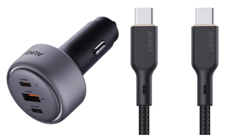 AUKEY Ładowarka CC-P3 100W Pathfinder + Kabel CB-KCC101 USB-C 1m 100W