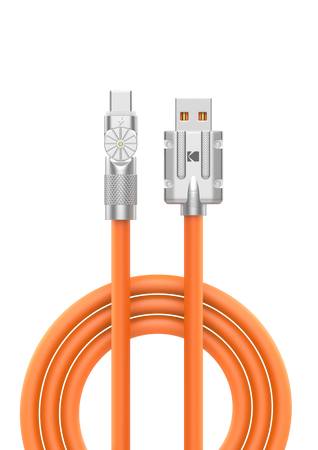 Kabel KODAK USBC-5911 2m USB-A–USB-C 3A z obrotową końcówką pomarańczowy
