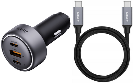AUKEY Ładowarka samochodowa CC-P1 66W + Kabel USB-C 2m Quick Charge