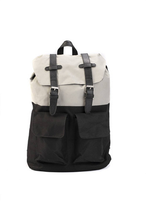 Plecak miejski z paskami czarno-szary