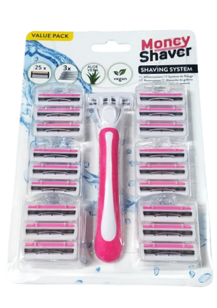 MASZYNKA DO GOLENIA + 25 WYMIENNE WKŁADY 3 OSTRZA GOLARKA ZESTAW 25 SZTUK